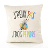 Housse de Coussin Premium Peinture Version Blanc - Coton Canvas Fairtrade Beige Idée Cadeau Décoration Canapé
