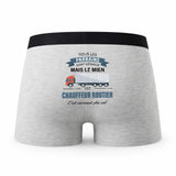 Caleçon Parrain Chauffeur Routier - Humour Boxer Gris Idée Cadeau Fête des Pères