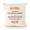 Housse de Coussin Premium Un Léandro Aussi génial - Coton Canvas Fairtrade Beige Idée Cadeau Décoration Canapé