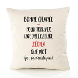 Housse de Coussin Premium Léona ça n'existe Pas - Coton Canvas Fairtrade Beige Idée Cadeau Décoration Canapé