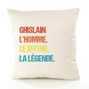 Housse de Coussin Premium Ghislain Mythe Légende Vintage - Coton Canvas Fairtrade Beige Idée Cadeau Décoration Canapé