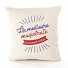 Housse de Coussin Premium Magistrate 2 Meilleure Monde - Coton Canvas Fairtrade Beige Idée Cadeau Décoration Canapé