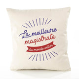 Housse de Coussin Premium Magistrate 2 Meilleure Monde - Coton Canvas Fairtrade Beige Idée Cadeau Décoration Canapé
