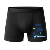 Caleçon Gilbert en Vacances - Face - Humour Boxer Coton Motif Métier Idée Cadeau Anniversaire Noël Homme