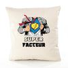 Housse de Coussin Premium Super Facteur - Coton Canvas Fairtrade Beige Idée Cadeau Décoration Canapé
