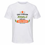Maillot de Sport Homme Meilleur Angelo Super Pouvoir Cadeau Anniversaire Noël Fête des Pères T-Shirt Respirant Polyester