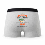 Caleçon Maman Prof - Humour Boxer Gris Idée Cadeau Fête des Pères