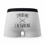 Caleçon Twirling - Humour Boxer Gris Idée Cadeau Passion