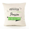 Housse de Coussin Premium Meilleur Poussin de Tous Les Temps 2 - Coton Canvas Fairtrade Beige Idée Cadeau Décoration Canapé