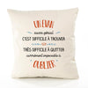 Housse de Coussin Premium Un Evan Aussi génial - Coton Canvas Fairtrade Beige Idée Cadeau Décoration Canapé