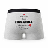 Caleçon Educatrice d'amour - Humour Boxer Gris Idée Cadeau