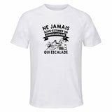 Maillot de Sport Homme Escalade Quinquagenaire - T-Shirt Respirant Polyester Manches Courtes - Cadeau Sportif Anniversaire Noël Fête des Pères