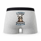Caleçon Le Paysagiste Panda Grain - Humour Boxer Gris Idée Cadeau