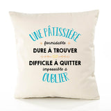 Housse de Coussin Premium Une Pâtissière Formidable - Coton Canvas Fairtrade Beige Idée Cadeau Décoration Canapé
