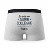 Caleçon Geoffroy Un Super Collègue - Humour Boxer Gris Idée Cadeau