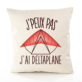 Housse de Coussin Premium deltaplace Version Blanc - Coton Canvas Fairtrade Beige Idée Cadeau Décoration Canapé