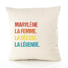 Housse de Coussin Premium Marylène la Déesse la Légende Vintage - Coton Canvas Fairtrade Beige Idée Cadeau Décoration Canapé