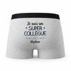 Caleçon Stephan Un Super Collègue - Humour Boxer Gris Idée Cadeau
