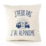 Housse de Coussin Premium Alpinisme Version Blanc - Coton Canvas Fairtrade Beige Idée Cadeau Décoration Canapé