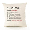 Housse de Coussin Premium Stéphane Définition - Coton Canvas Fairtrade Beige Idée Cadeau Décoration Canapé