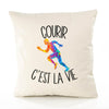 Housse de Coussin Premium Courir - Coton Canvas Fairtrade Beige Idée Cadeau Décoration Canapé