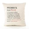 Housse de Coussin Premium Pierrick Définition - Coton Canvas Fairtrade Beige Idée Cadeau Décoration Canapé