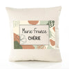Housse de Coussin Femme Marie-France Chérie Design Graphique déco Salon canapé Chambre Cadeau Femme Anniversaire noël Coussin décoratif Motif Floral
