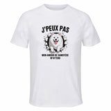 Maillot de Sport Homme Samoyede J'peux Pas - T-Shirt Respirant Polyester Manches Courtes - Cadeau Sportif Anniversaire Noël Fête des Pères