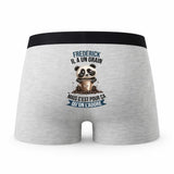 Caleçon Frederick Panda Grain - Humour Boxer Gris Idée Cadeau