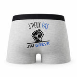 Caleçon Greve - Humour Boxer Gris Idée Cadeau Passion
