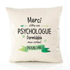 Housse de Coussin Premium Merci Psychologue Inoubliable Femme - Coton Canvas Fairtrade Beige Idée Cadeau Décoration Canapé