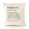 Housse de Coussin Premium Pierrette Définition - Coton Canvas Fairtrade Beige Idée Cadeau Décoration Canapé