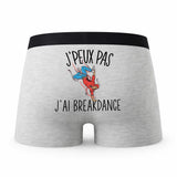 Caleçon Breakdance - Humour Boxer Gris Idée Cadeau Passion