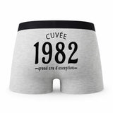 Caleçon Millésime 1982 - Humour Boxer Gris Idée Cadeau Anniversaire