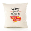 Housse de Coussin Premium Merci Médecin Génial - Coton Canvas Fairtrade Beige Idée Cadeau Décoration Canapé