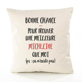 Housse de Coussin Premium Micheline n'existe Pas - Coton Canvas Fairtrade Beige Idée Cadeau Décoration Canapé
