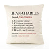 Housse de Coussin Premium Jean-Charles Définition - Coton Canvas Fairtrade Beige Idée Cadeau Décoration Canapé 40x40