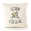 Housse de Coussin Premium sushis - Coton Canvas Fairtrade Beige Idée Cadeau Décoration Canapé