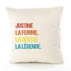 Housse de Coussin Premium Justine la Déesse la Légende Vintage - Coton Canvas Fairtrade Beige Idée Cadeau Décoration Canapé 40x40