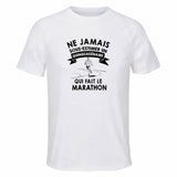 Maillot de Sport Homme Marathon Quinquagenaire - T-Shirt Respirant Polyester Manches Courtes - Cadeau Sportif Anniversaire Noël Fête des Pères