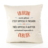 Housse de Coussin Premium Un Brian Aussi génial - Coton Canvas Fairtrade Beige Idée Cadeau Décoration Canapé
