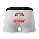 Caleçon Mamans Aide-Soignante - Humour Boxer Gris Idée Cadeau Fête des Pères