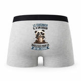 Caleçon Le Cuisinier Panda Grain - Humour Boxer Gris Idée Cadeau
