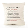 Housse de Coussin Premium Jean-Pierre Définition - Coton Canvas Fairtrade Beige Idée Cadeau Décoration Canapé 40x40