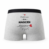 Caleçon Magicien d'amour - Humour Boxer Gris Idée Cadeau