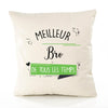 Housse de Coussin Premium Meilleur Bro de Tous Les Temps 2 - Coton Canvas Fairtrade Beige Idée Cadeau Décoration Canapé