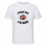 Maillot de Sport Homme Boxe J'peux Pas - T-Shirt Respirant Polyester Manches Courtes - Cadeau Sportif Anniversaire Noël Fête des Pères