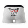 Caleçon Responsable Parfait de la Tête aux Pieds - Humour Boxer Gris Cadeau
