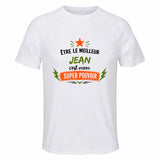 Maillot de Sport Homme Meilleur Jean Super Pouvoir Cadeau Anniversaire Noël Fête des Pères T-Shirt Respirant Polyester