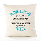 Housse de Coussin Premium Un Informaticien Formidable - Coton Canvas Fairtrade Beige Idée Cadeau Décoration Canapé